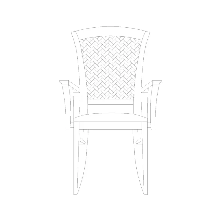 Fron Elevation Chair DWG CAD block thumbnail — furniture drawing