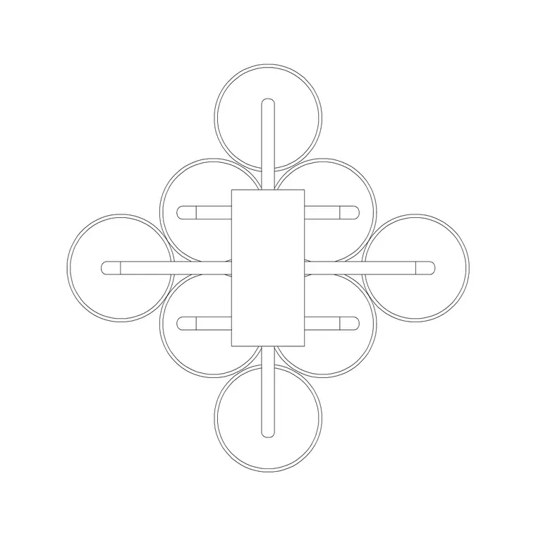 Fucsia 8 Pl DWG CAD block thumbnail — lighting drawing