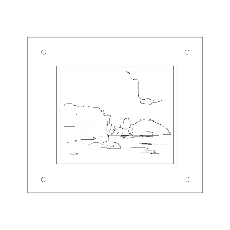 Glass Frame CAD block DWG — plan and elevation view