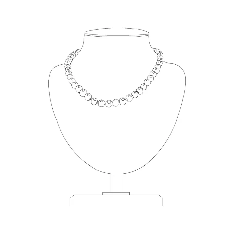 Gold Necklace With Satnd DWG CAD block thumbnail — accessories drawing