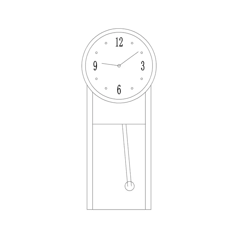 Grandfather Clock DWG CAD block thumbnail — accessories drawing