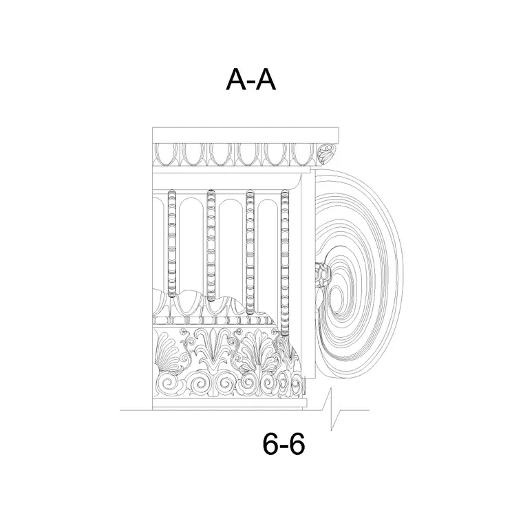 Greek Corinthian DWG CAD block thumbnail — other cad blocks drawing