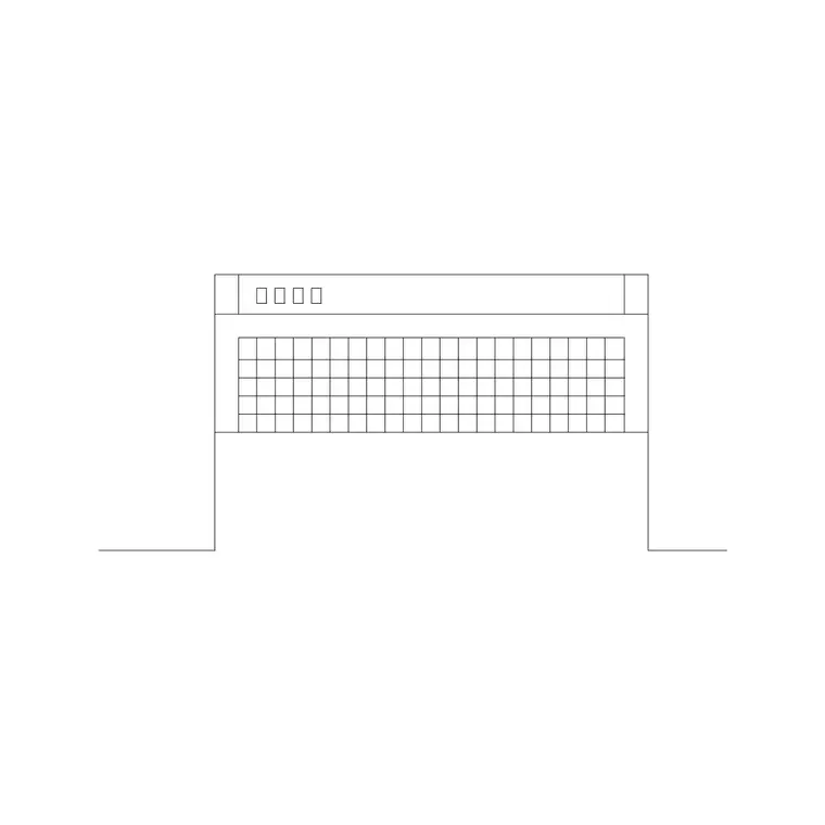 Grill CAD block DWG — plan and elevation view