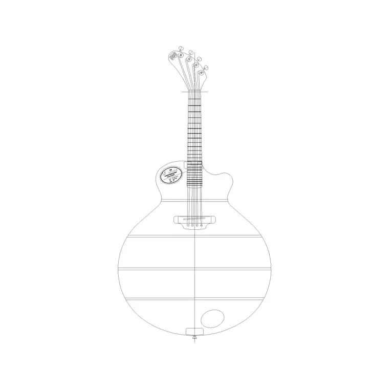 Guitar Front Ele DWG CAD block thumbnail — accessories drawing