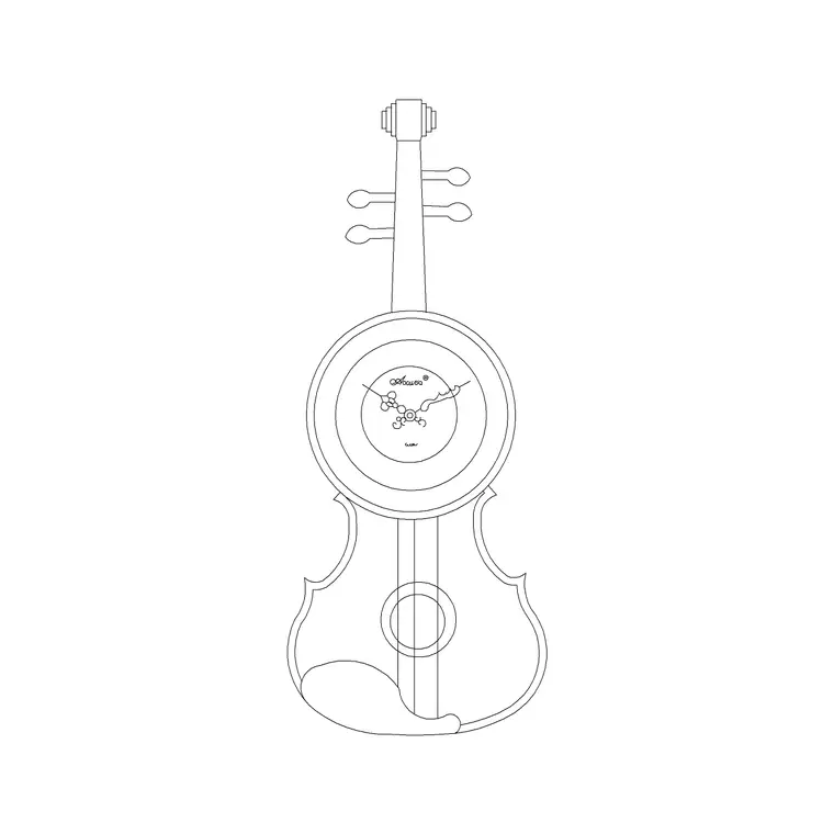 Guitar Shape Clock DWG CAD block thumbnail — accessories drawing