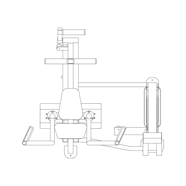 Gym Equip 12 DWG CAD block thumbnail — fitness & sports drawing