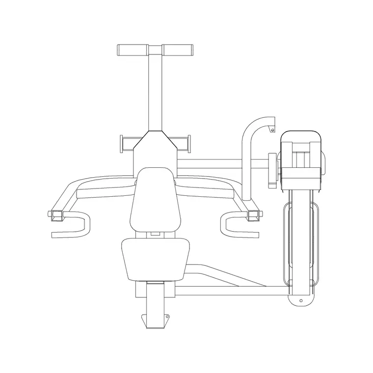 Gym Equip 14 DWG CAD block thumbnail — fitness & sports drawing