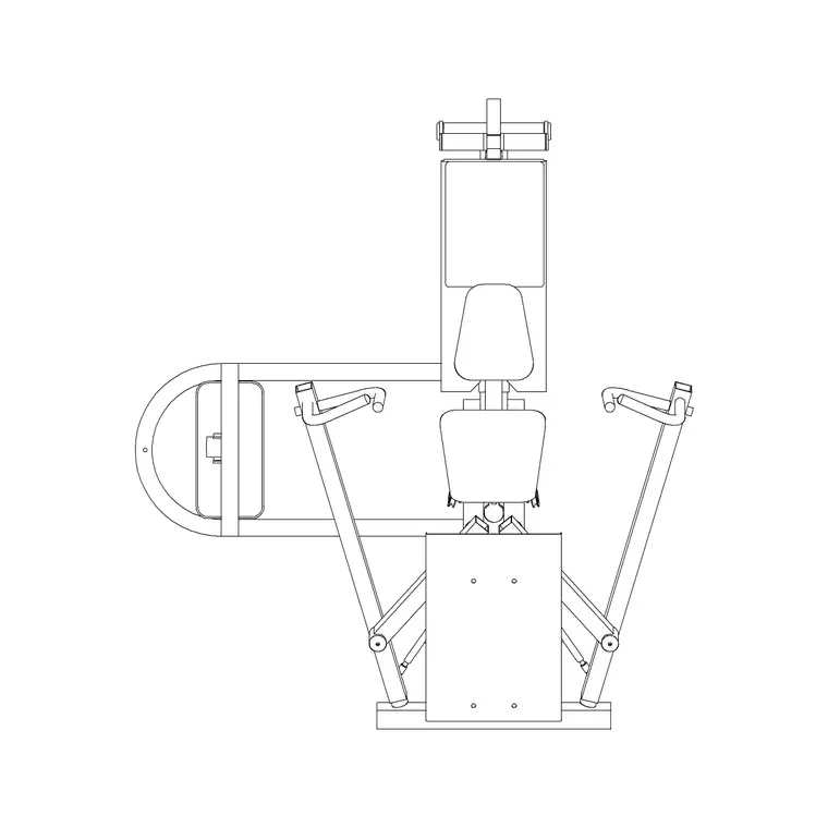 Gym Equip 17 DWG CAD block thumbnail — fitness & sports drawing