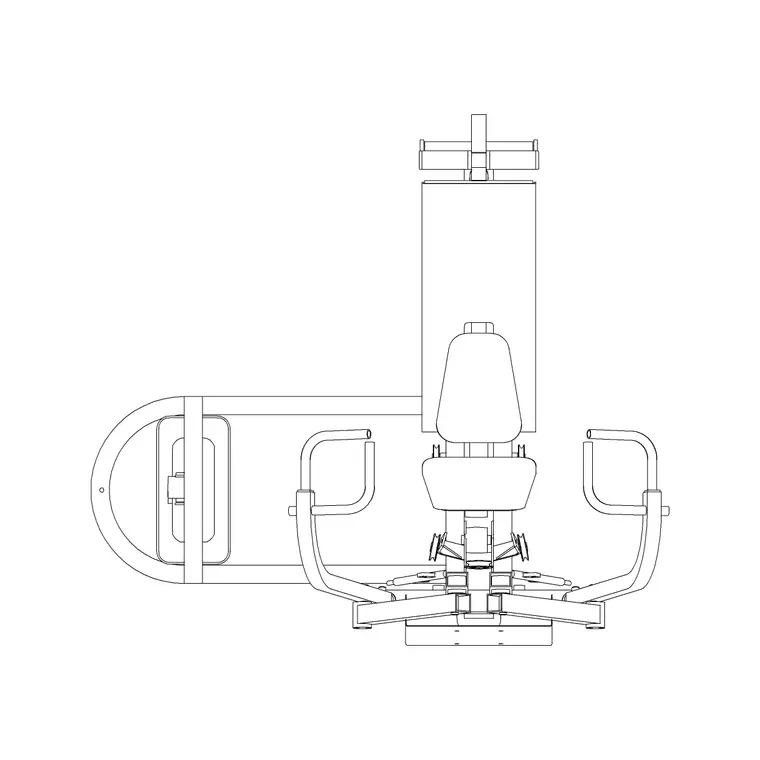 Gym Equip 26 DWG CAD block thumbnail — fitness & sports drawing