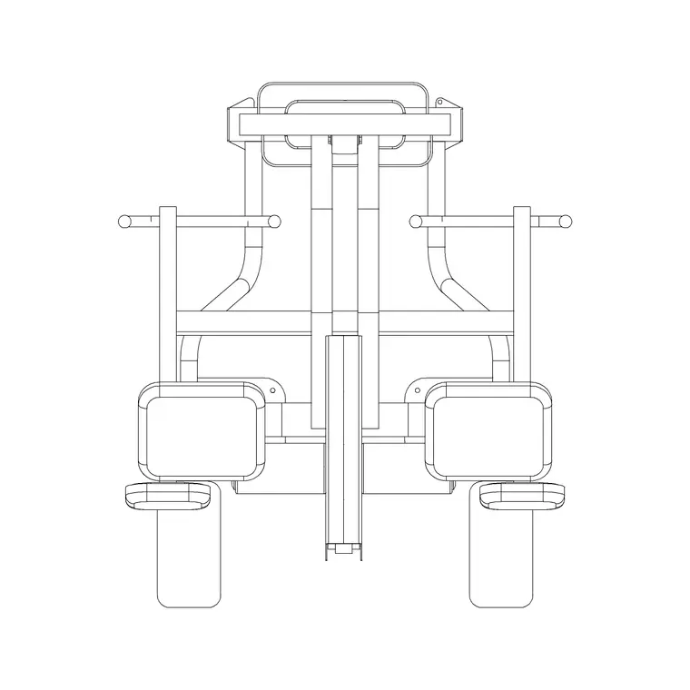 Gym Equip 4 DWG CAD block thumbnail — fitness & sports drawing