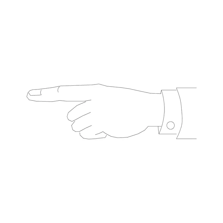 Hand Sign Straight DWG CAD block thumbnail — building symbols drawing