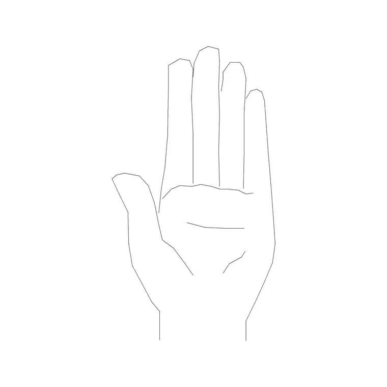 Hand Sign DWG CAD block thumbnail — building symbols drawing