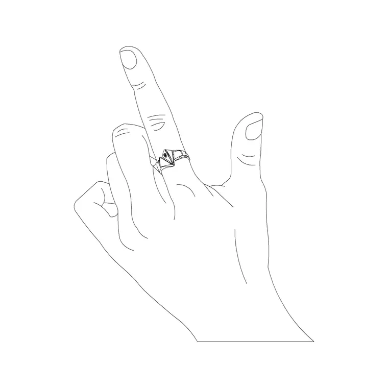 Hand With Ring DWG CAD block thumbnail — accessories drawing