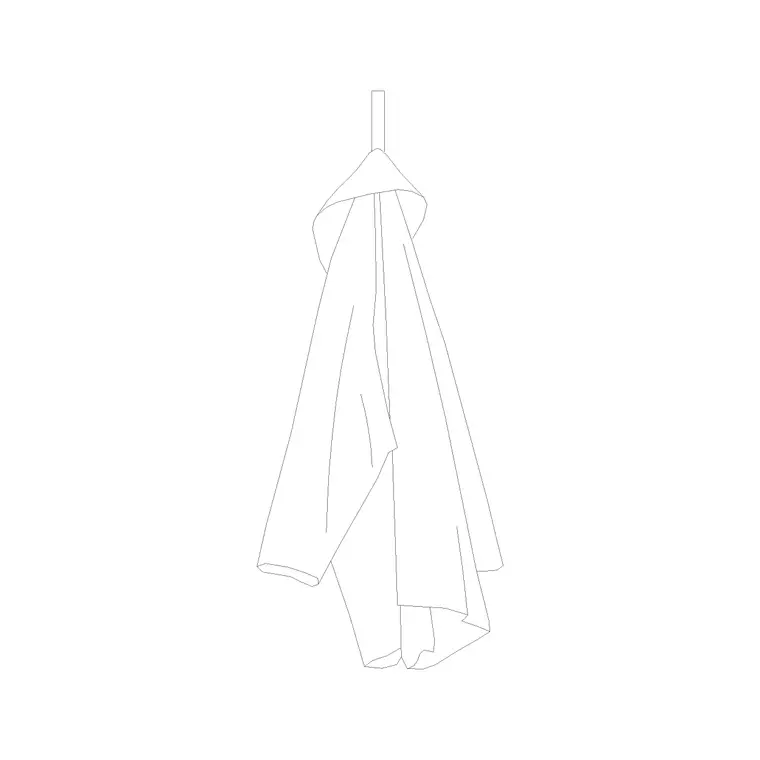 Hanged Clothes (10) DWG CAD block thumbnail — accessories drawing