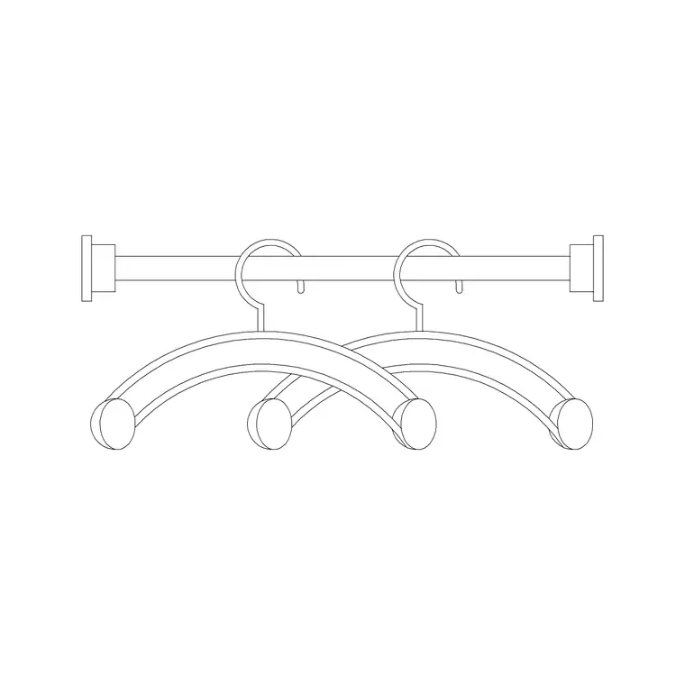 Hanger With Rod DWG CAD block thumbnail — accessories drawing