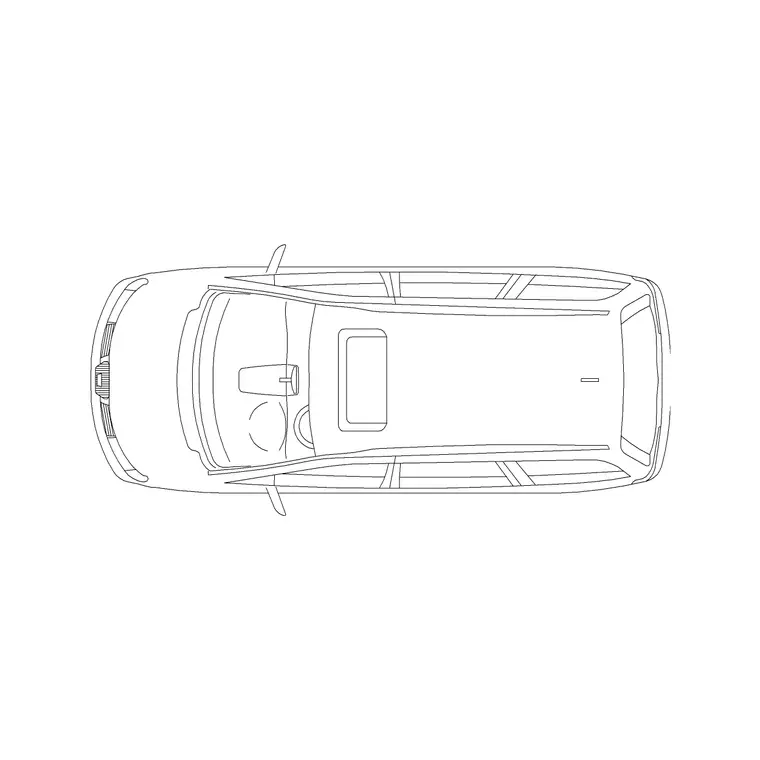 Hatch Backcar Plan (1) DWG CAD block thumbnail — vehicles drawing
