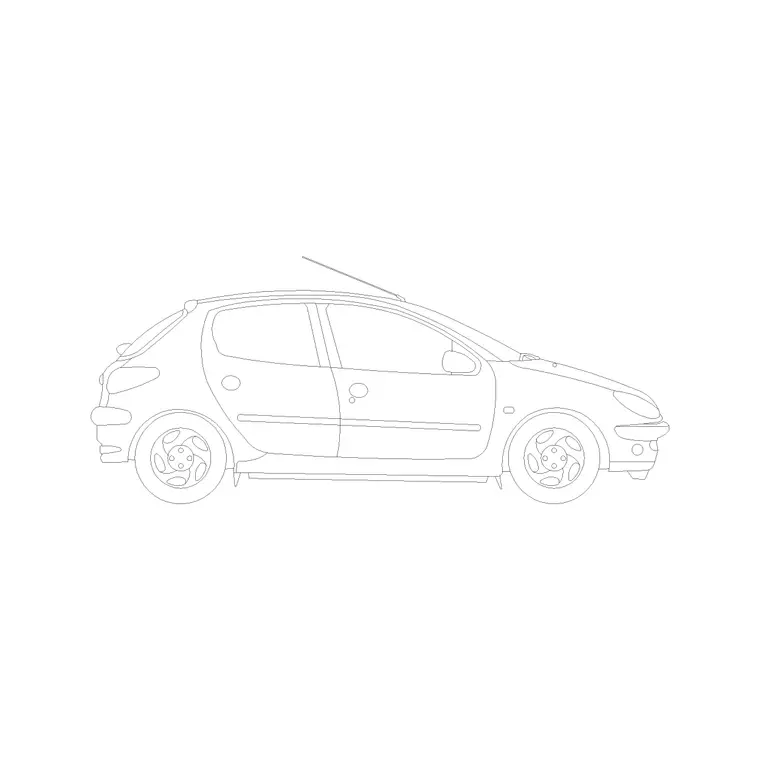 Hatchback Car DWG CAD block thumbnail — vehicles drawing