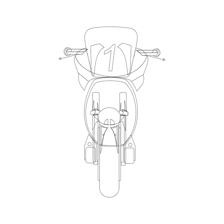 Heavy Bike Front Elevation 2 DWG CAD block thumbnail — vehicles drawing
