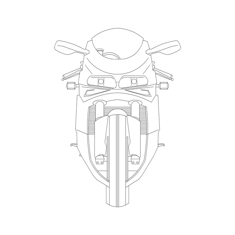 Heavy Bike Front Elevation DWG CAD block thumbnail — vehicles drawing