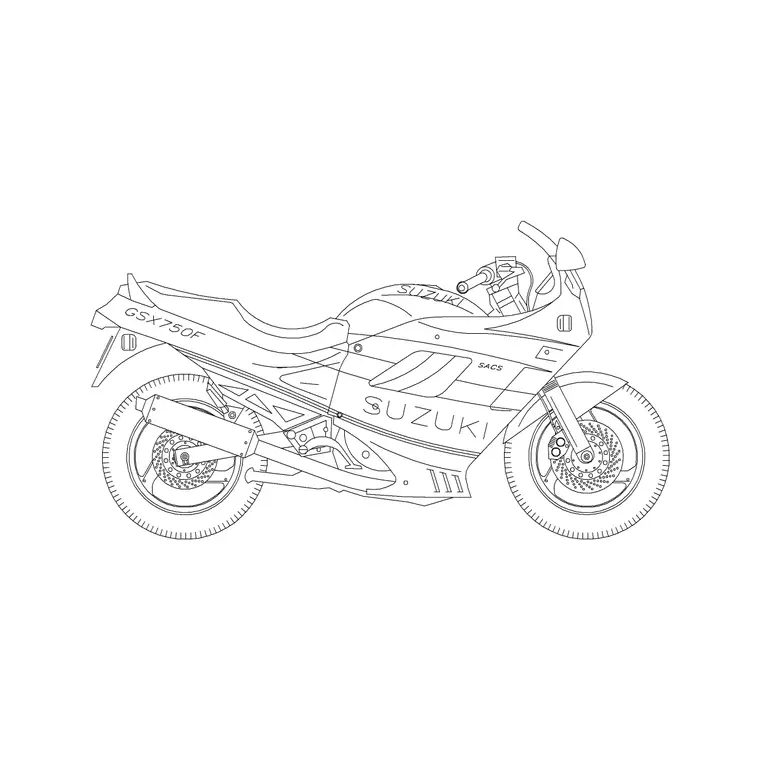 Heavy Bike Suzuki Gsx DWG CAD block thumbnail — vehicles drawing