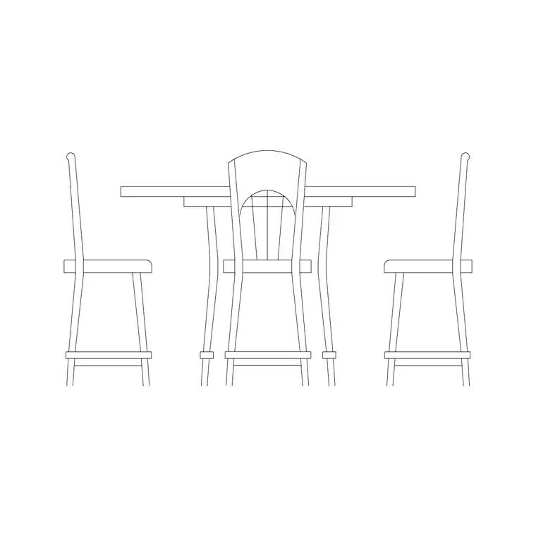 High Table With Chair DWG CAD block thumbnail — furniture drawing