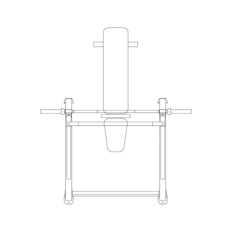 Homan Gym Bench DWG CAD block thumbnail — fitness & sports drawing