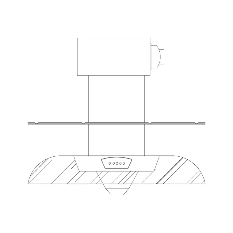 Hood Wall Mounted 1 DWG CAD block thumbnail — kitchen drawing