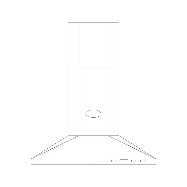 Hood Wall Mounted 16 DWG CAD block thumbnail — kitchen drawing