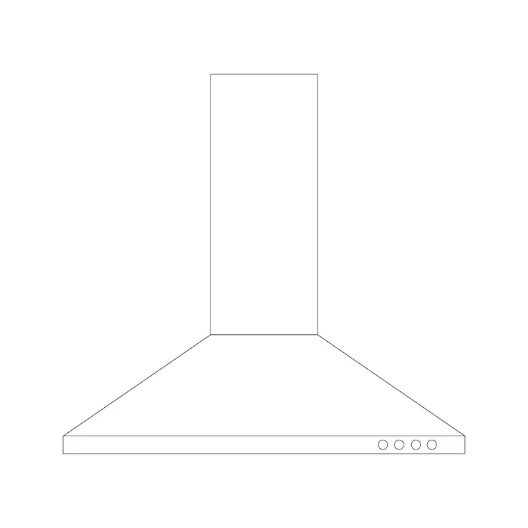 Hood Wall Mounted 18 DWG CAD block thumbnail — kitchen drawing