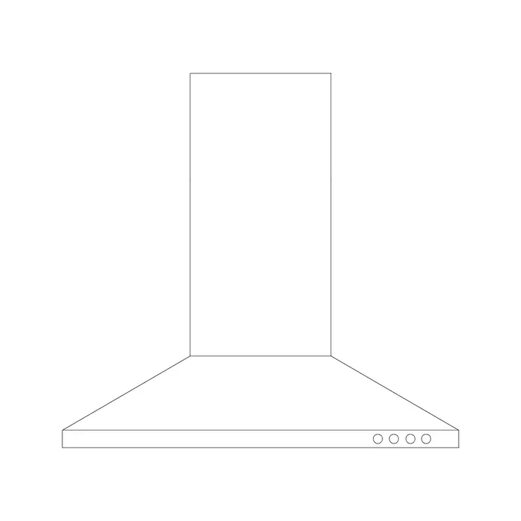 Hood Wall Mounted 19 DWG CAD block thumbnail — kitchen drawing