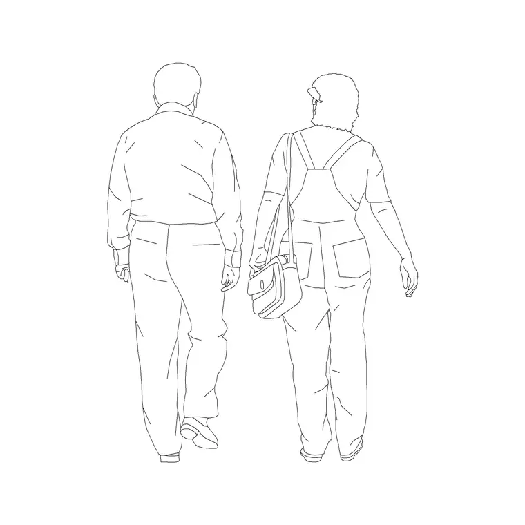 Human Figure Back (10) DWG CAD block thumbnail — people drawing