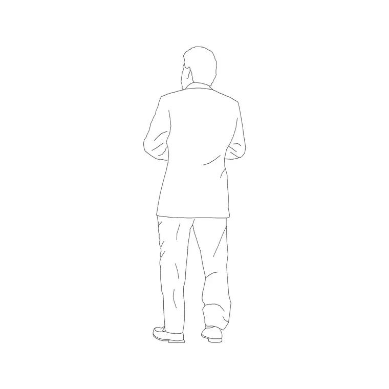 Human Figure Back (6) DWG CAD block thumbnail — people drawing