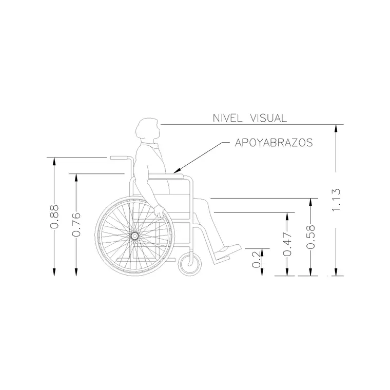Human Figure Disable (1) DWG CAD block thumbnail — people drawing