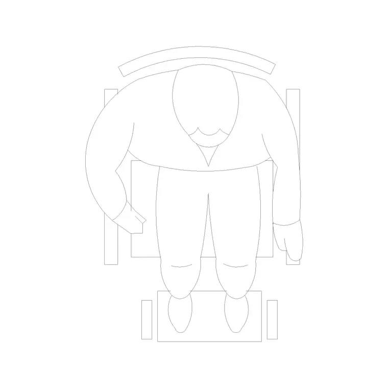 Human Figure Disable (11) DWG CAD block thumbnail — people drawing