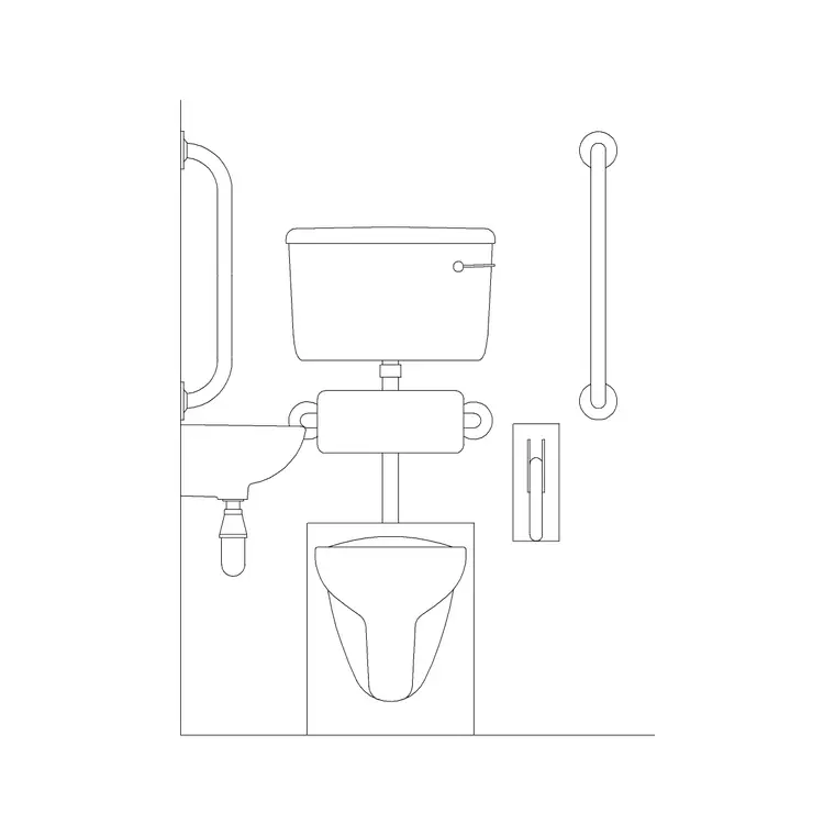 Human Figure Disable (2) DWG CAD block thumbnail — people drawing