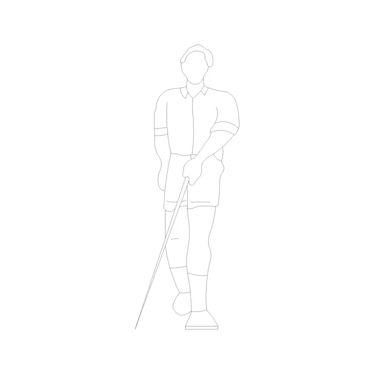Human Figure Disable (3) DWG CAD block thumbnail — people drawing