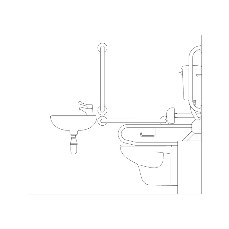 Human Figure Disable (5) DWG CAD block thumbnail — people drawing