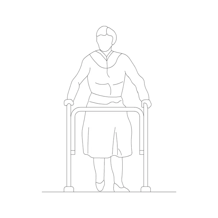 Human Figure Disable (8) DWG CAD block thumbnail — people drawing