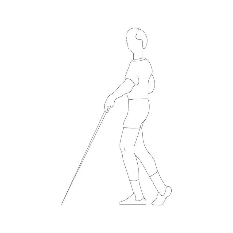 Human Figure Disable (9) DWG CAD block thumbnail — people drawing