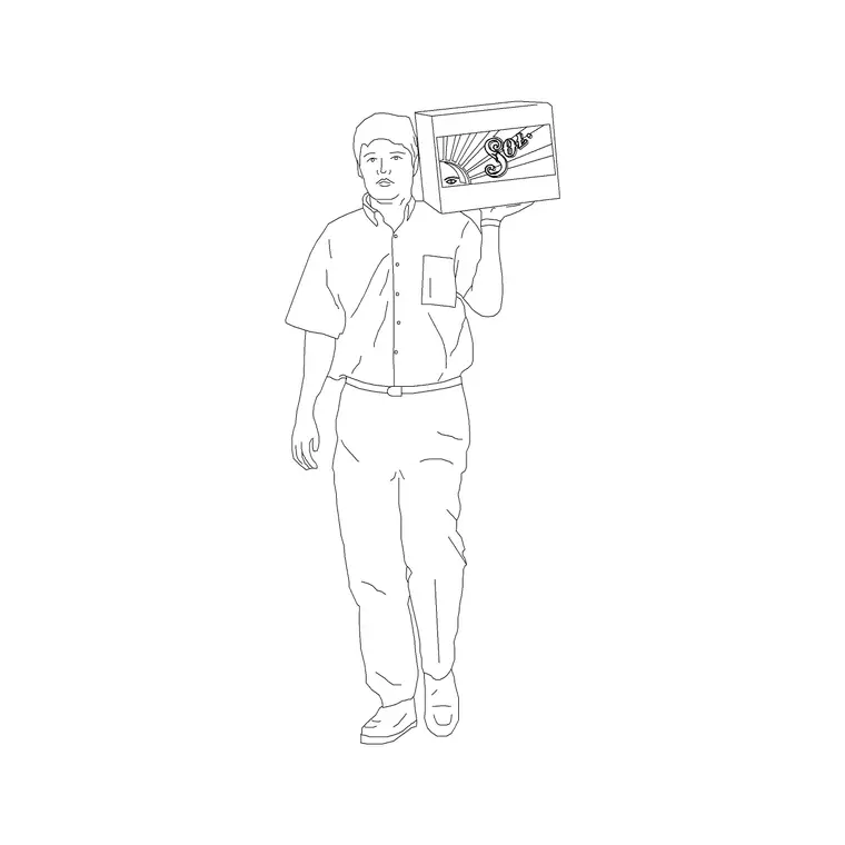 Human Figure Man Ele (10) DWG CAD block thumbnail — people drawing