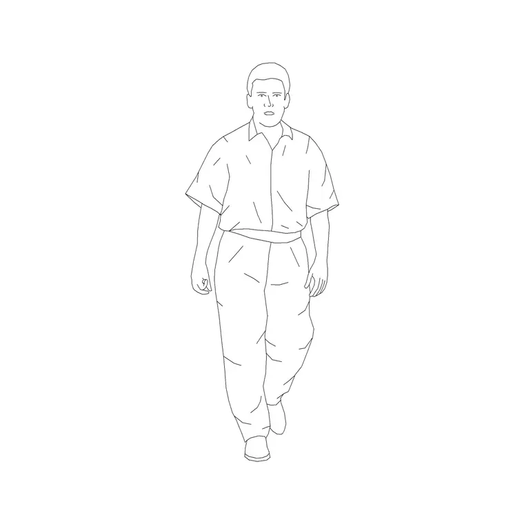 Human Figure Man Ele (11) DWG CAD block thumbnail — people drawing