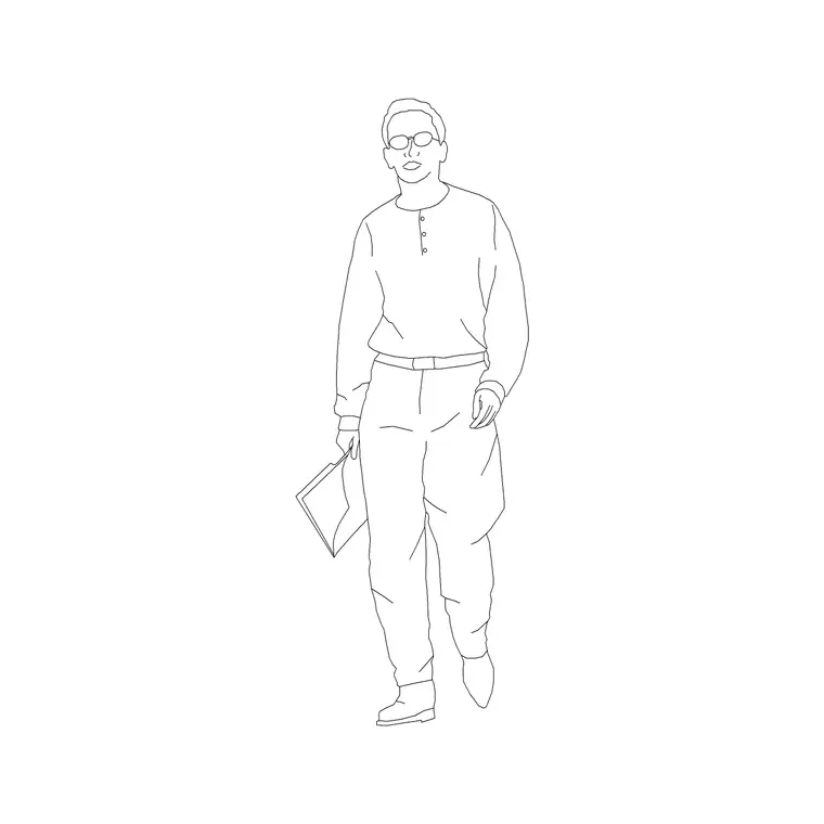 Human Figure Man Ele (13) DWG CAD block thumbnail — people drawing
