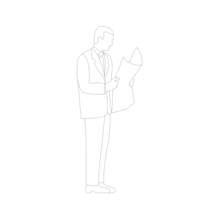 Human Figure Man Ele (16) DWG CAD block thumbnail — people drawing