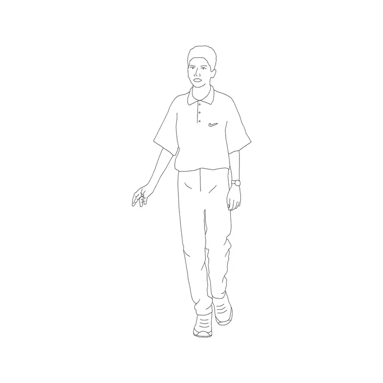 Human Figure Man Ele (18) DWG CAD block thumbnail — people drawing