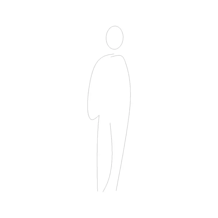 Human Figure Man Ele (31) DWG CAD block thumbnail — people drawing