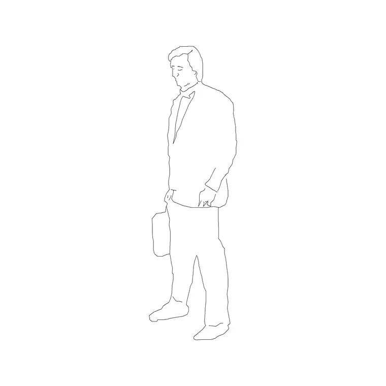 Human Figure Man Ele (32) DWG CAD block thumbnail — people drawing