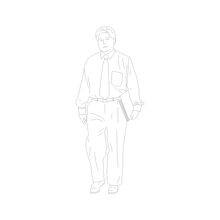 Human Figure Man Ele (41) DWG CAD block thumbnail — people drawing