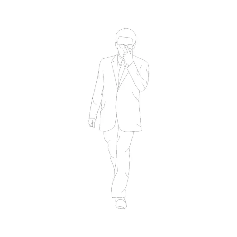 Human Figure Man Ele (42) DWG CAD block thumbnail — people drawing