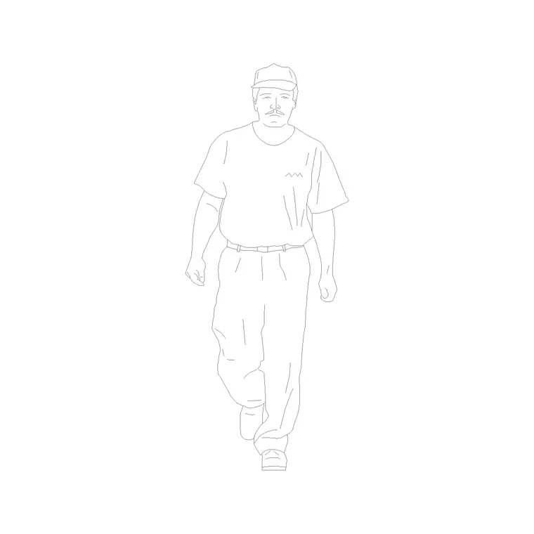 Human Figure Man Ele (43) DWG CAD block thumbnail — people drawing