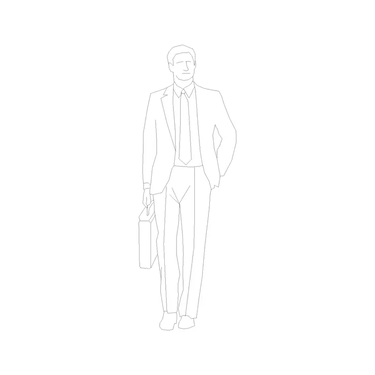 Human Figure Man Ele (44) DWG CAD block thumbnail — people drawing